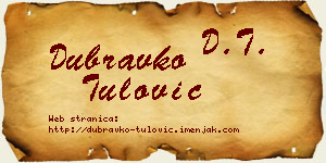 Dubravko Tulović vizit kartica